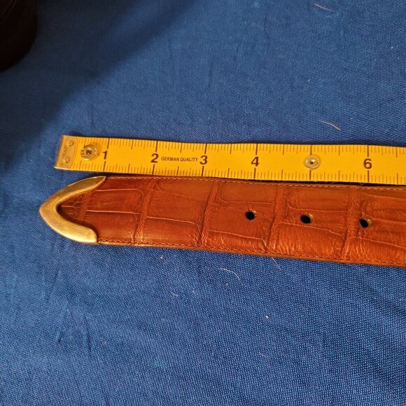 Brighton Moc Croco Alligator Leather Woman's S Belt Brass Buckle Style 41807 - Picture 5 of 7